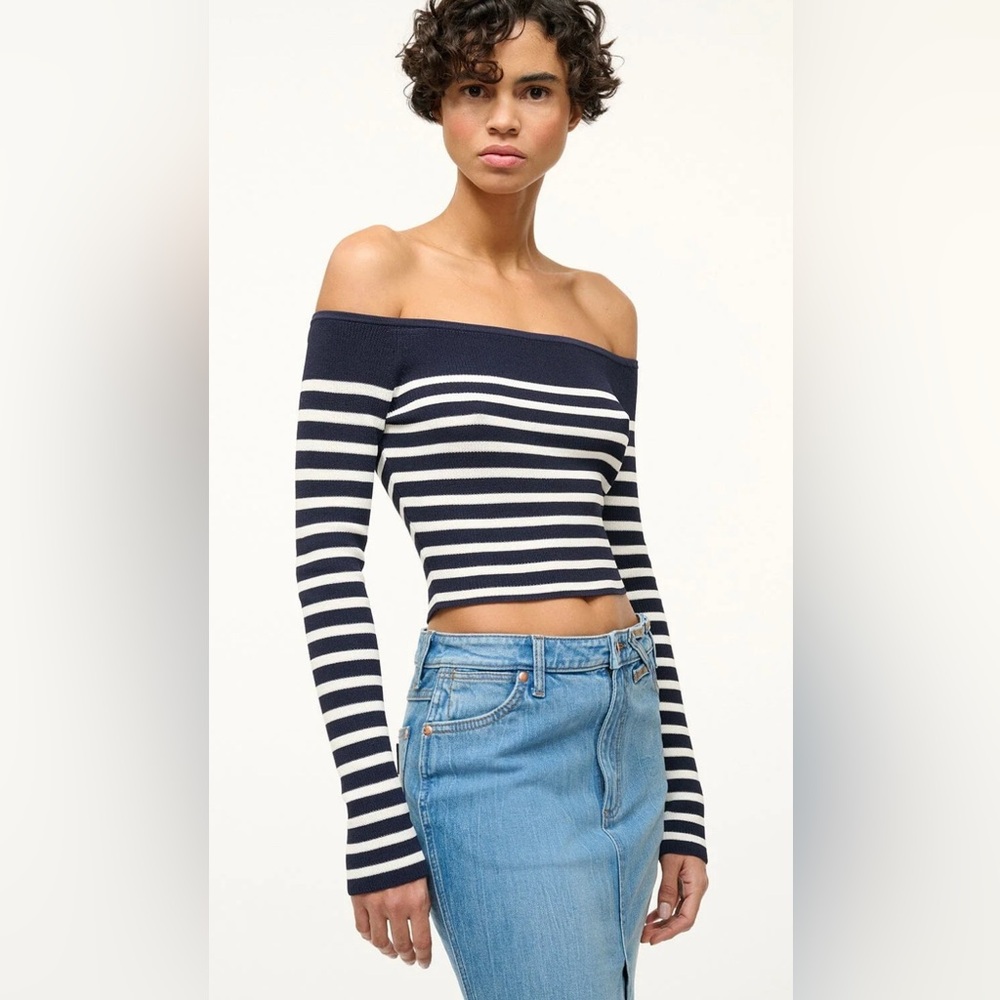 Staud Float Top in Navy White - SIZE XS - NEW WITH TAGS NWT